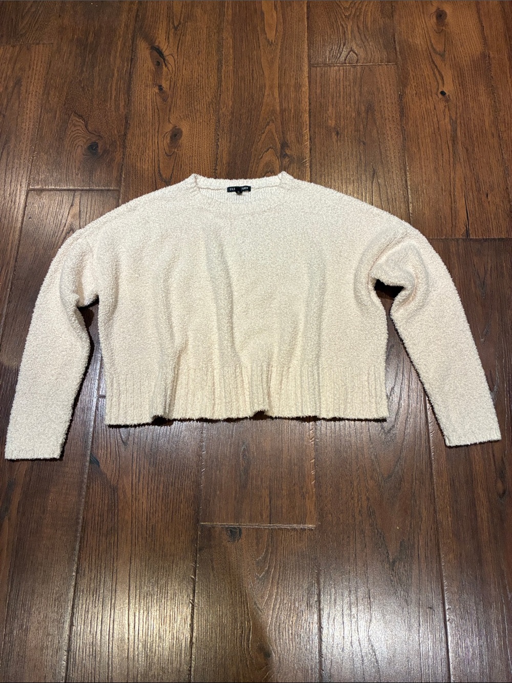 Eileen Fisher Cream Bouclé Crewneck Sweater
